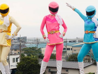 Japanese Power Ranger gets stripped and gangbanged